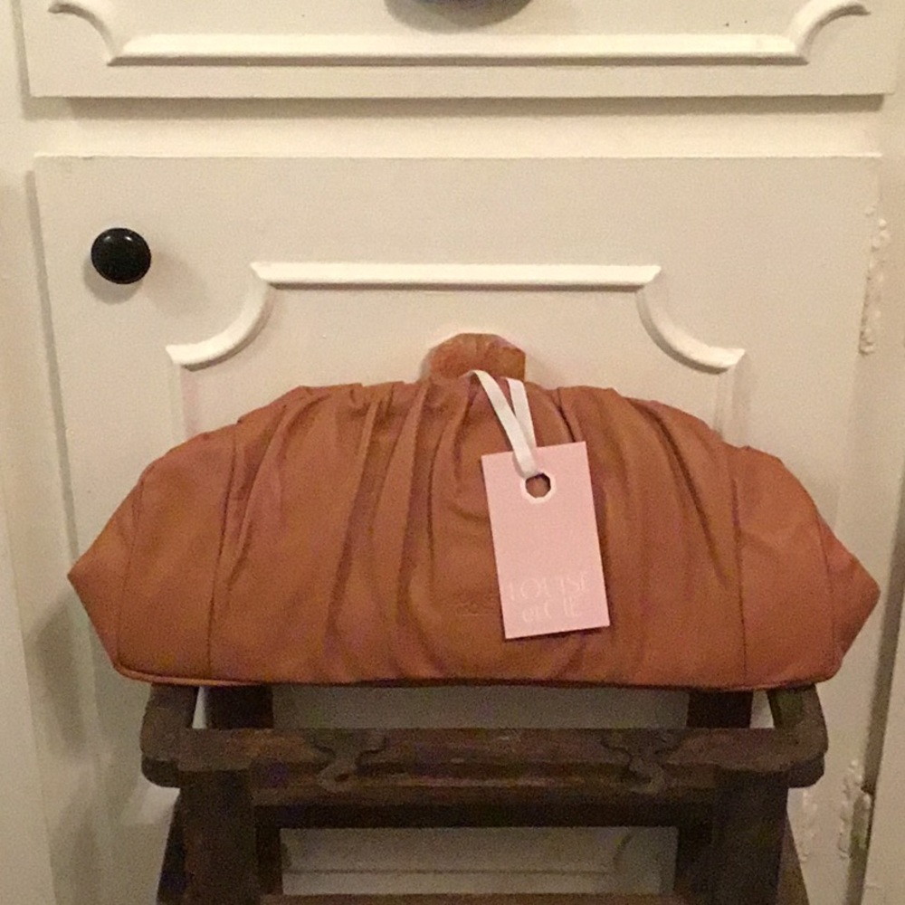 Louise et Cie NWT Leather Loni Clutch Warm Caramel